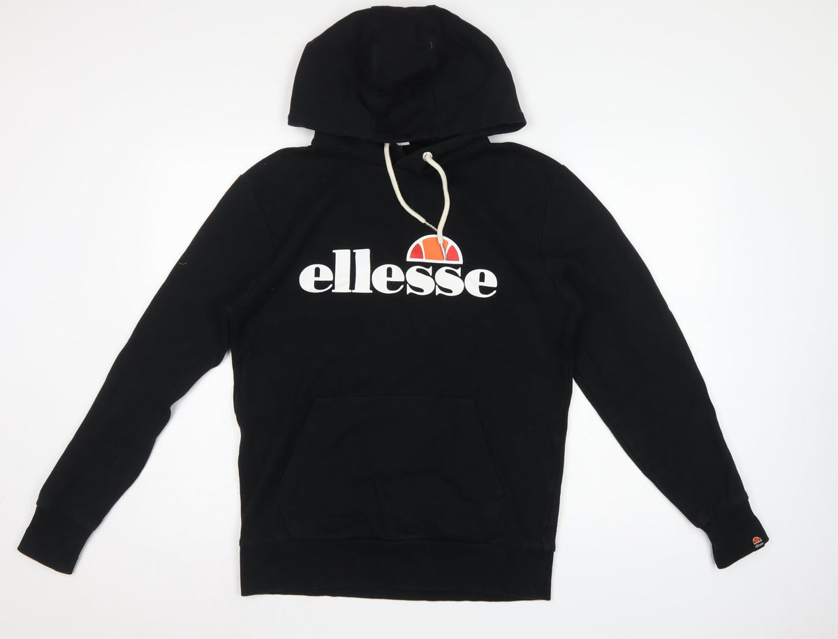 Ellesse Men’s Black M Pullover Logo Hoodie Sports Graphic