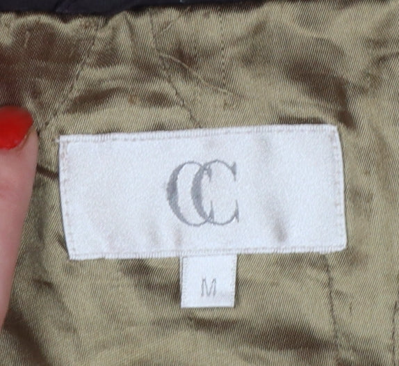 CC Womens Brown Faux Fur Trim Hooded Long Parka Coat Size M