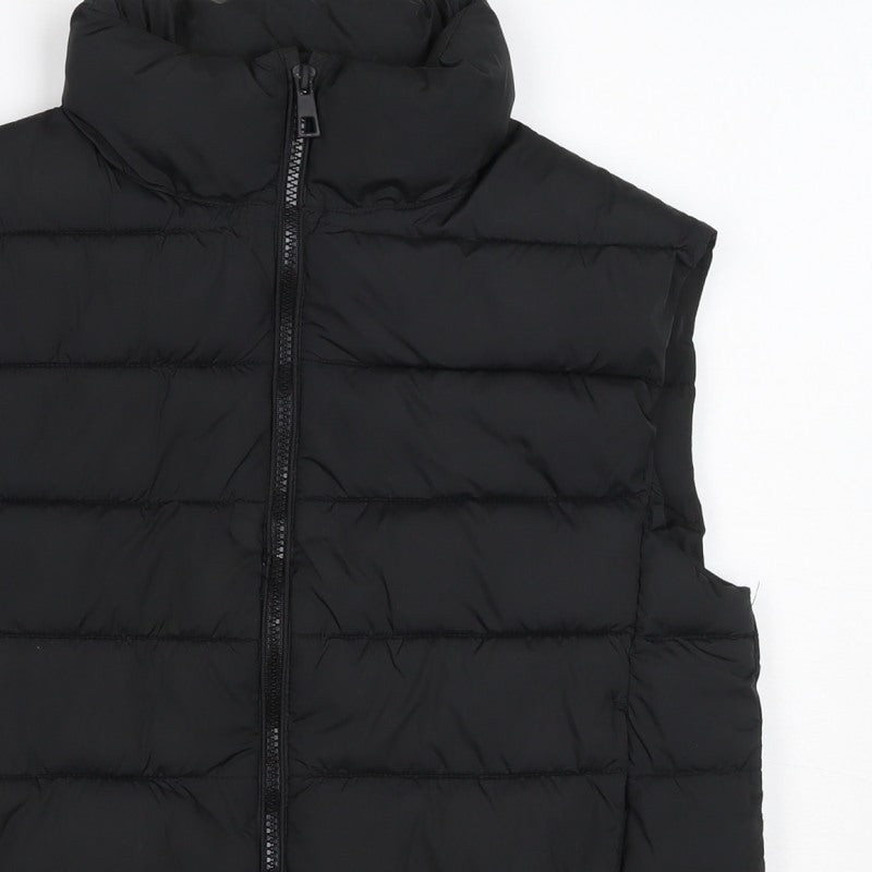 ANG Teens Black XS Quilted Puffer Gilet Long Sleeveless Bodywarmer