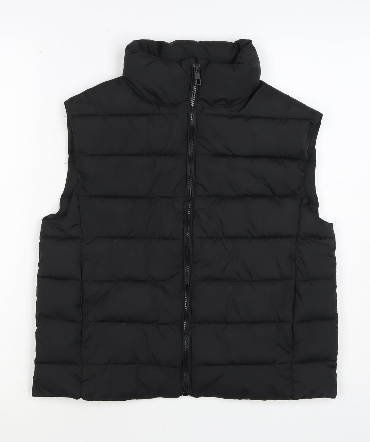 ANG Teens Black XS Quilted Puffer Gilet Long Sleeveless Bodywarmer