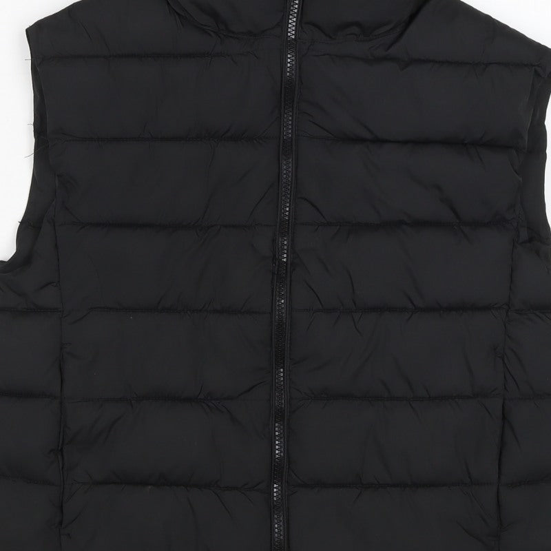 ANG Teens Black XS Quilted Puffer Gilet Long Sleeveless Bodywarmer
