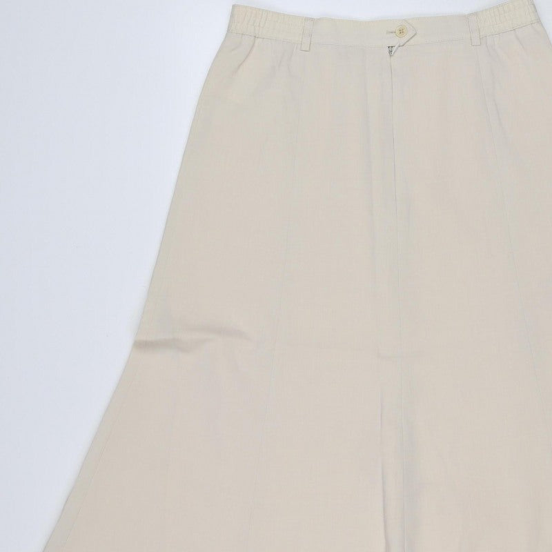 Luca Women’s Beige UK 14 Long A-Line Virgin Wool Blend Skirt