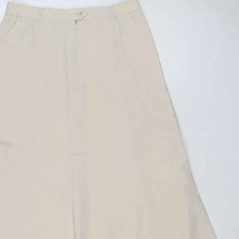 Luca Women’s Beige UK 14 Long A-Line Virgin Wool Blend Skirt