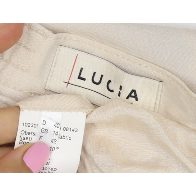 Luca Women’s Beige UK 14 Long A-Line Virgin Wool Blend Skirt