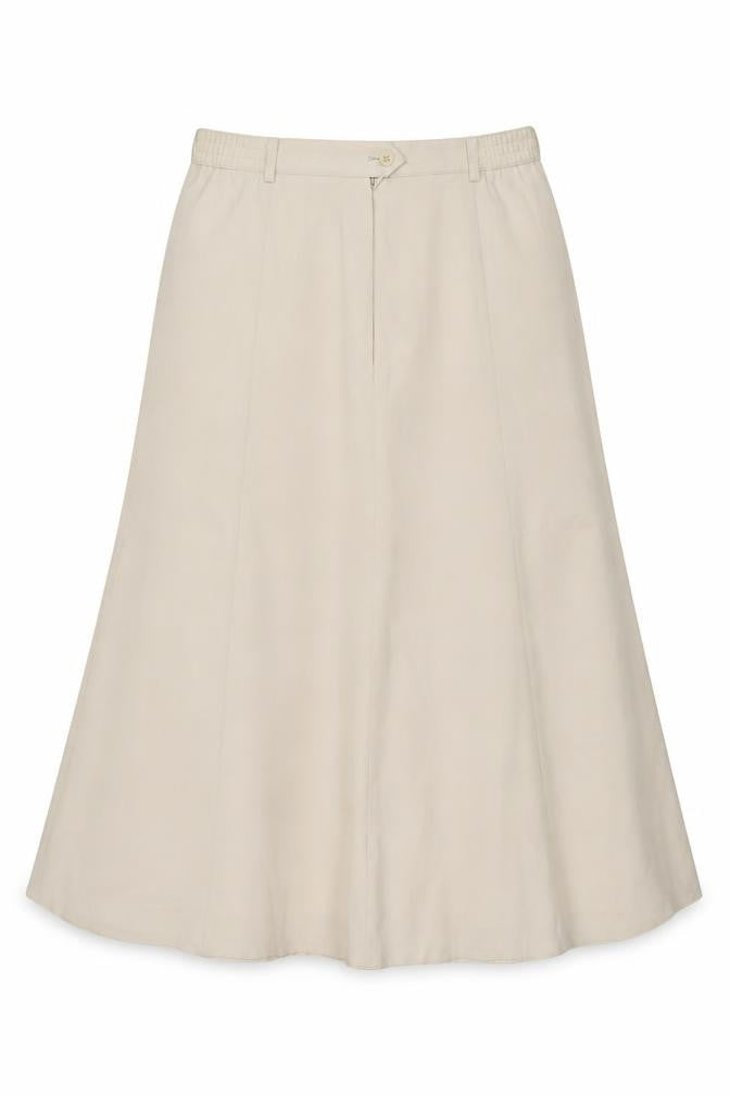 Luca Women’s Beige UK 14 Long A-Line Virgin Wool Blend Skirt