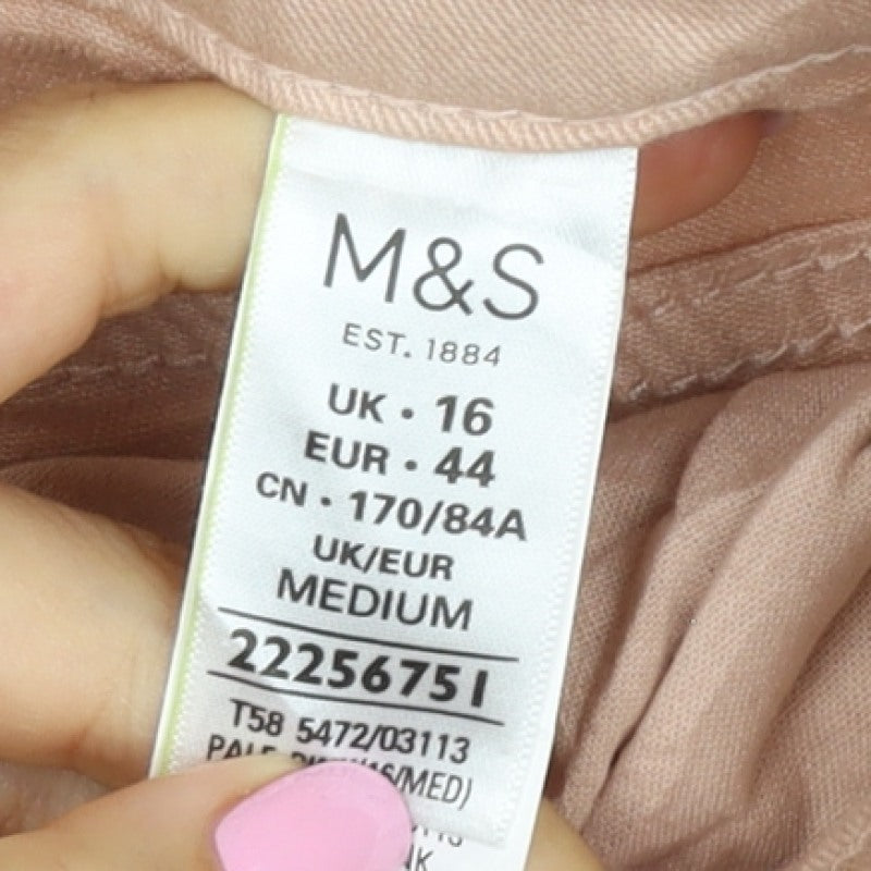 Marks & Spencer Women's Pink UK 16 Classic Straight Stretch Jeans