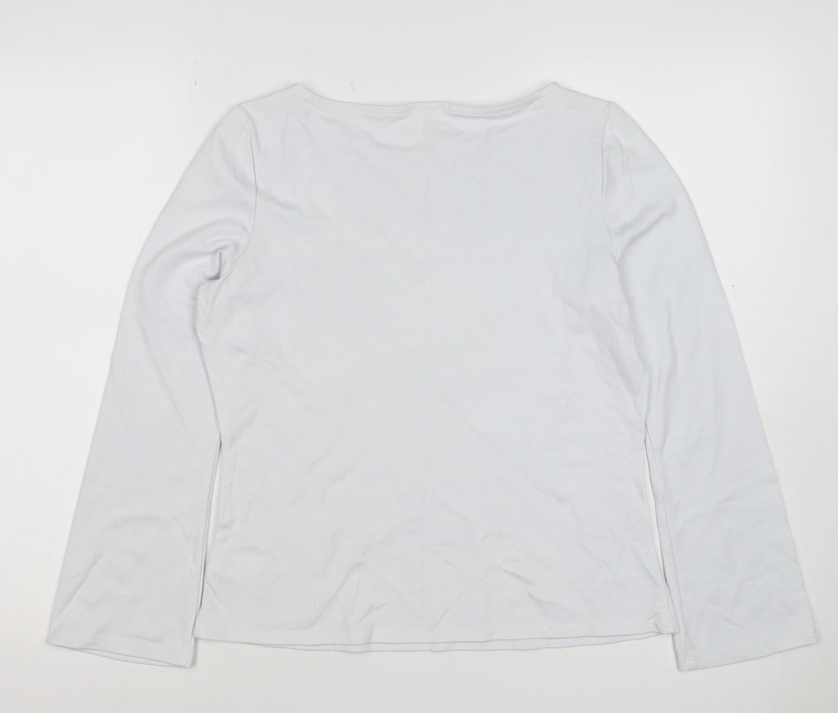 Tahari Women White M Basic Stretch Scoop Neck Long Sleeve Top