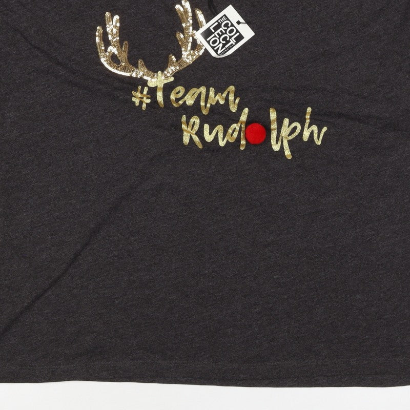 Debenhams Collection Women's Grey Size 20 Jersey Christmas Reindeer Top