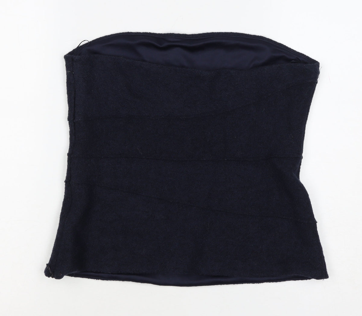 Zara Women Blue UK 14 Wool Blend Strapless Lined Tank Top