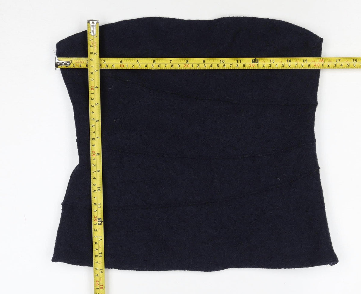 Zara Women Blue UK 14 Wool Blend Strapless Lined Tank Top