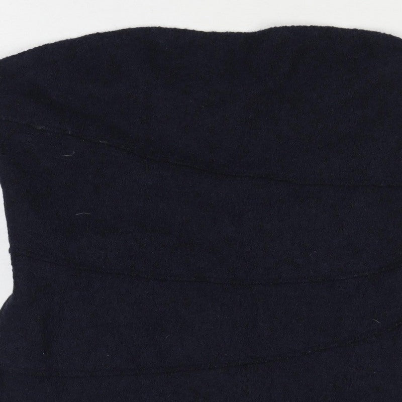 Zara Women Blue UK 14 Wool Blend Strapless Lined Tank Top