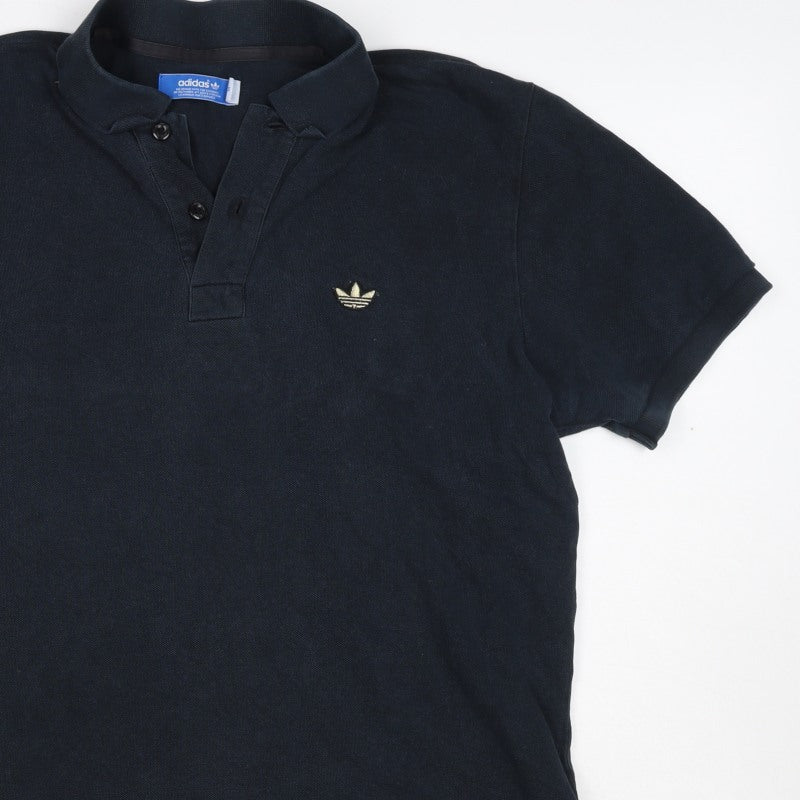 Adidas Originals Men's Black M Cotton Logo Short Sleeve Polo Shirt
