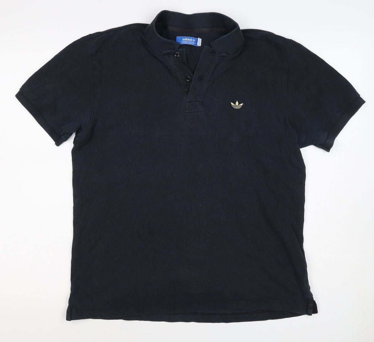 Adidas Originals Men's Black M Cotton Logo Short Sleeve Polo Shirt