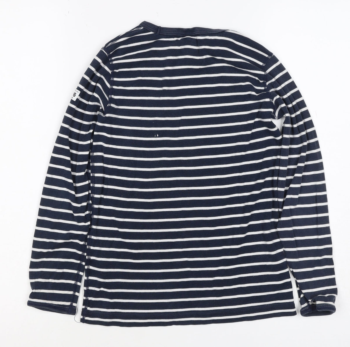Polarn O. Pyret Girls Blue Stripe Long Sleeve Basic T-Shirt 8-10 Years