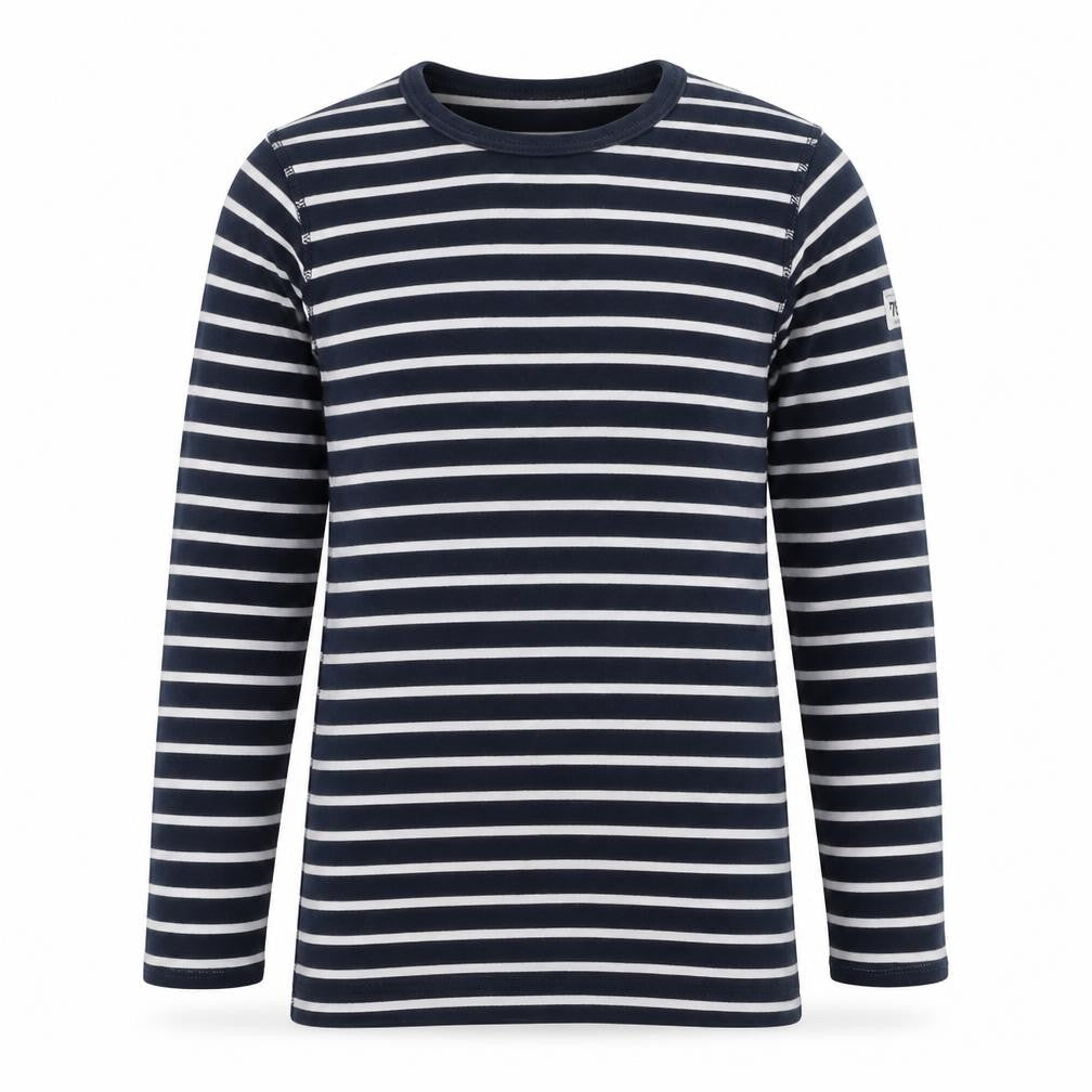 Polarn O. Pyret Girls Blue Stripe Long Sleeve Basic T-Shirt 8-10 Years