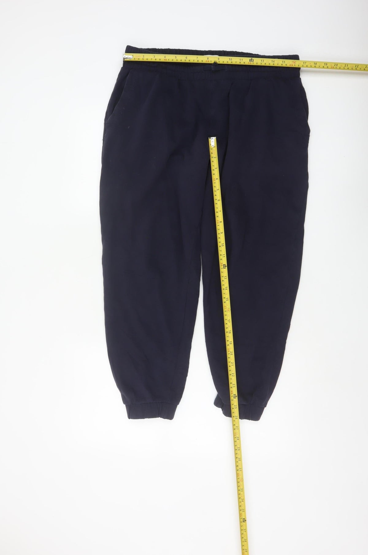 John Lewis Anyday Men's Blue L Cotton Jogger Trousers Elastic Waist