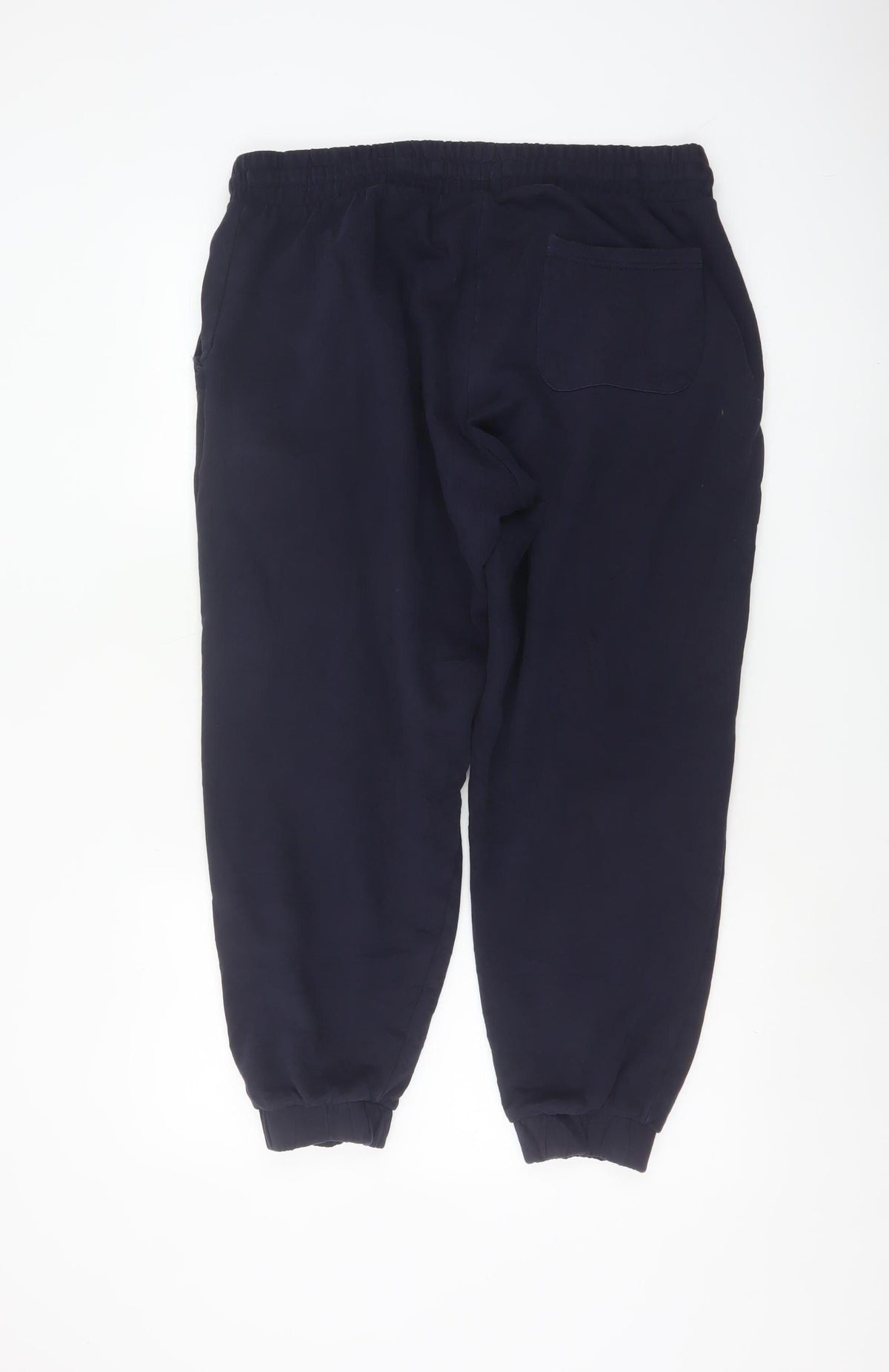 John Lewis Anyday Men's Blue L Cotton Jogger Trousers Elastic Waist