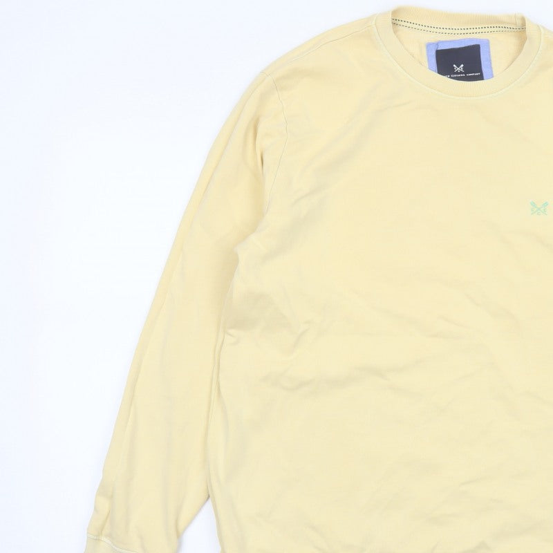 Crew Clothing Company Men's Yellow L Logo Crew Neck Sweatshirt