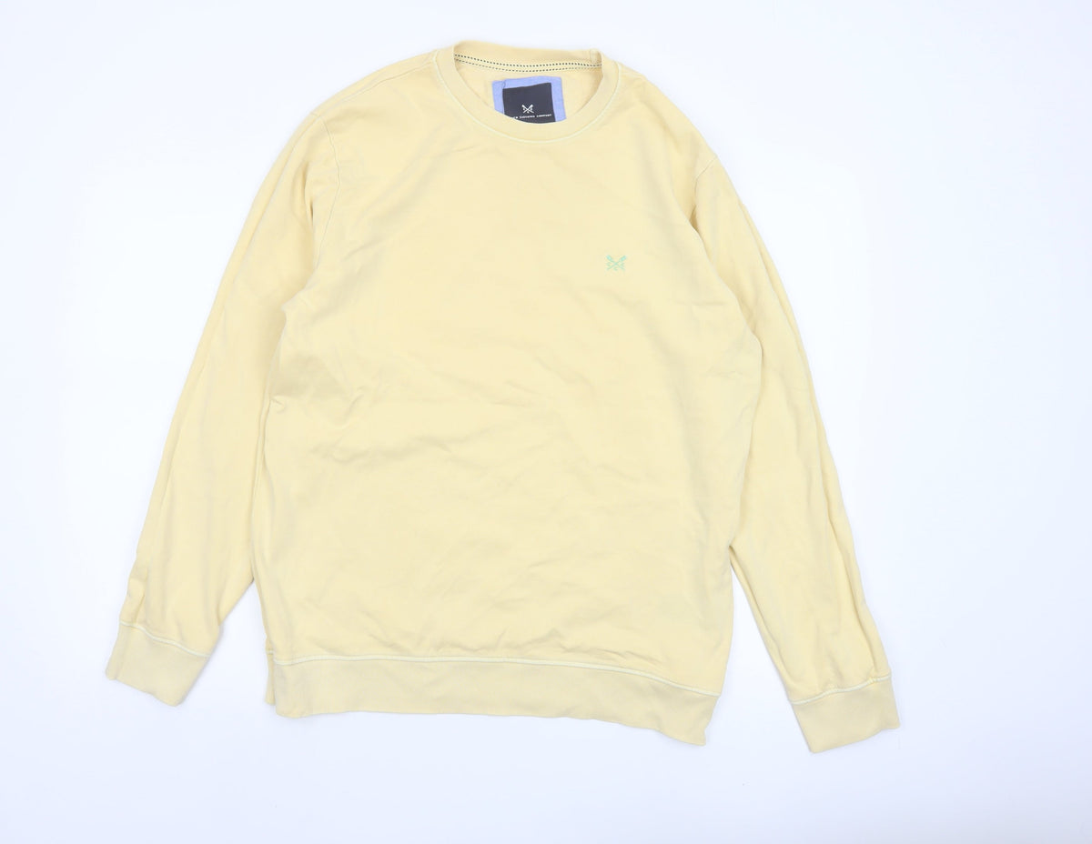 Crew Clothing Company Men's Yellow L Logo Crew Neck Sweatshirt