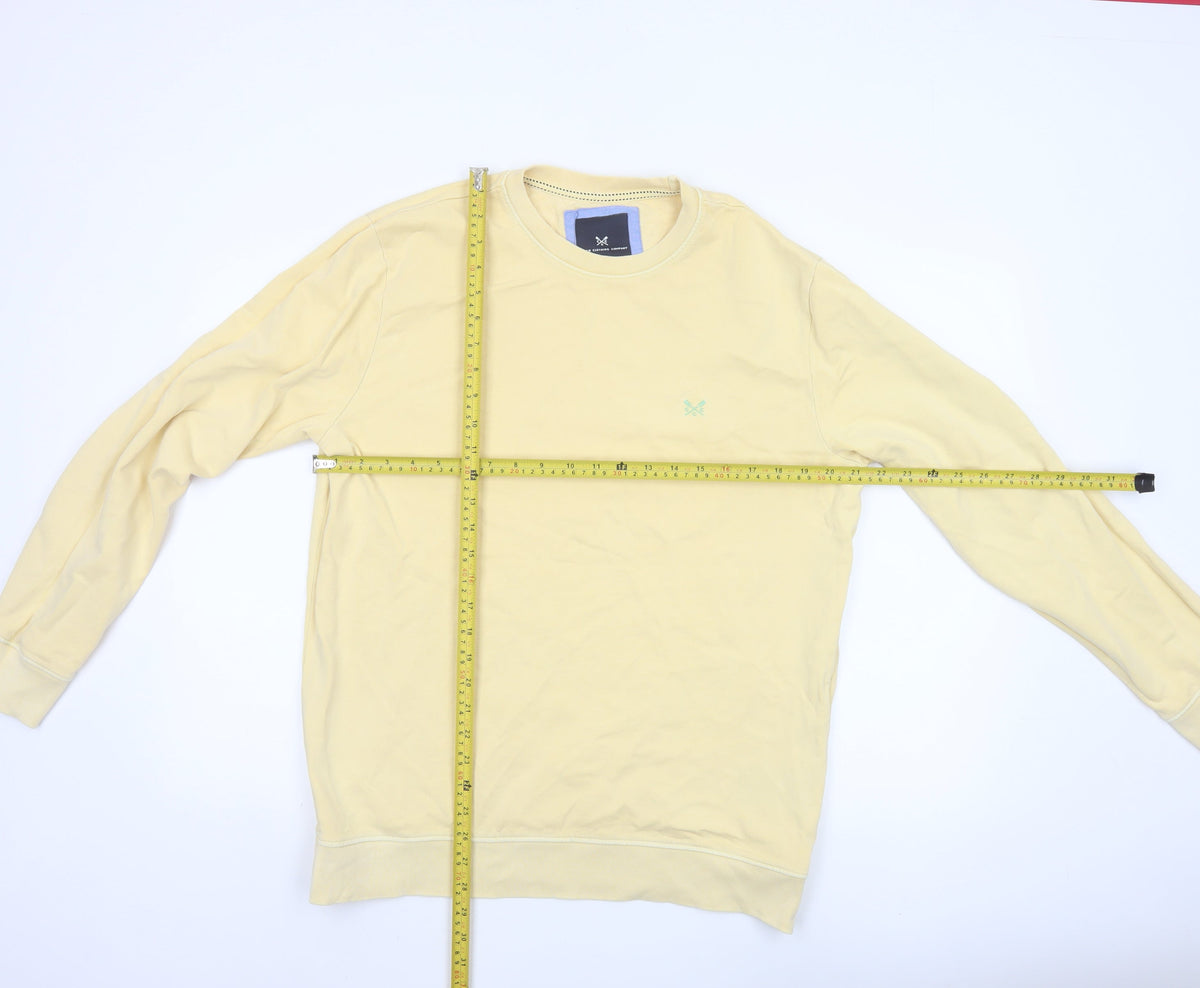 Crew Clothing Company Men's Yellow L Logo Crew Neck Sweatshirt