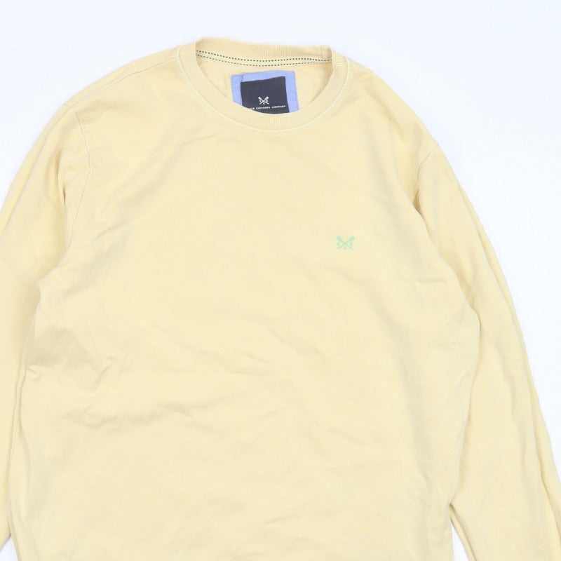 Crew Clothing Company Men's Yellow L Logo Crew Neck Sweatshirt