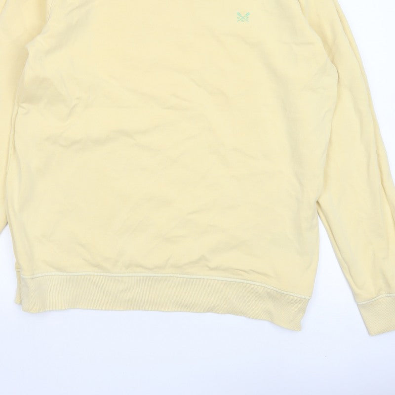 Crew Clothing Company Men's Yellow L Logo Crew Neck Sweatshirt