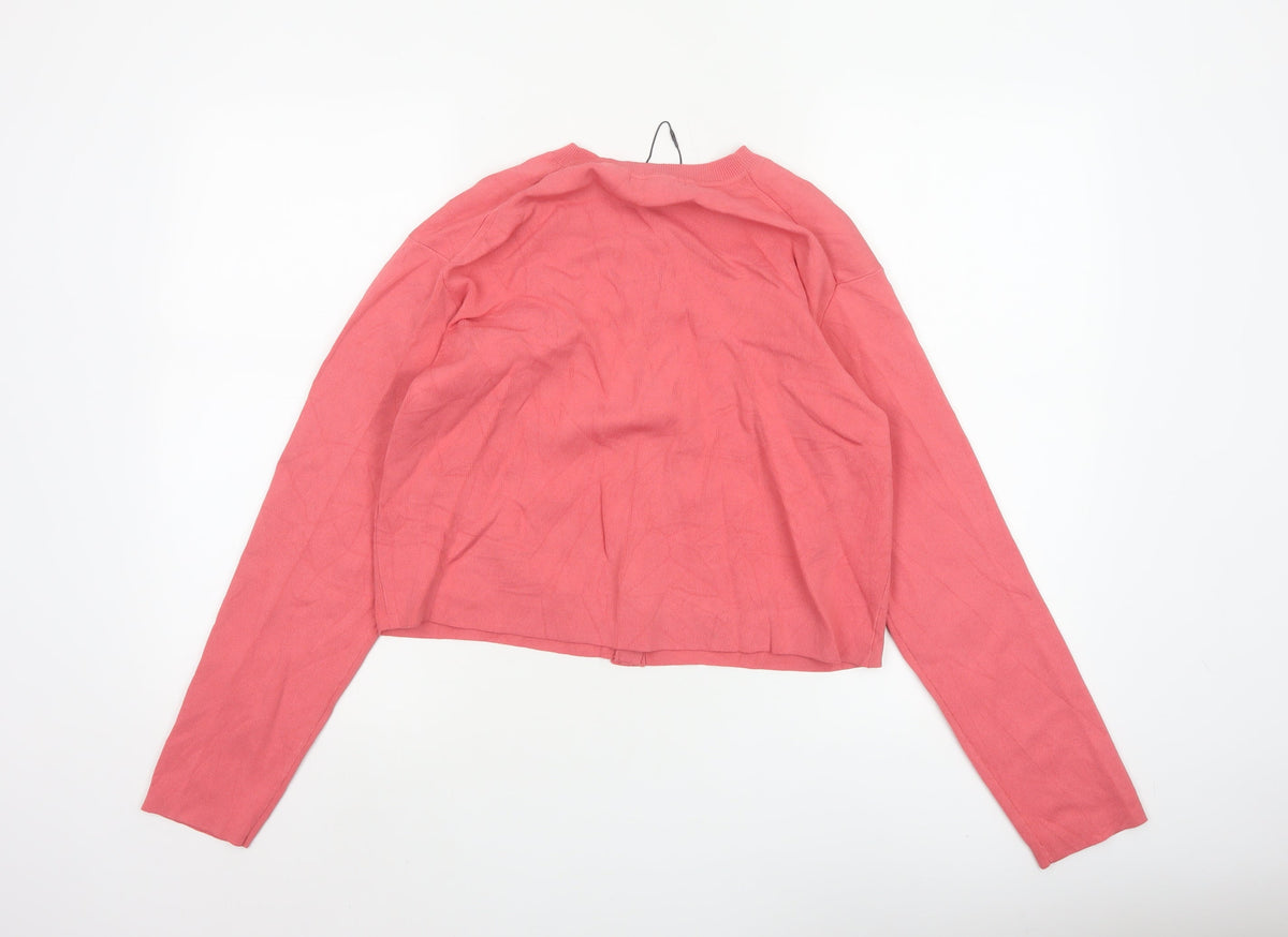 Autograph Women Pink Size 12 Crew Neck Button Knit Cardigan