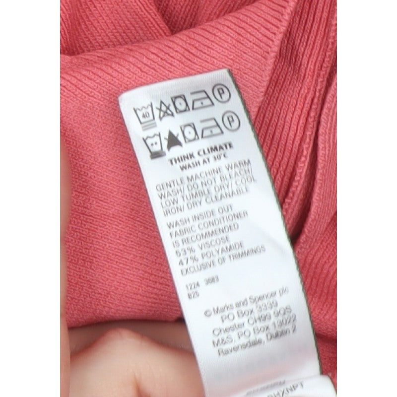 Autograph Women Pink Size 12 Crew Neck Button Knit Cardigan