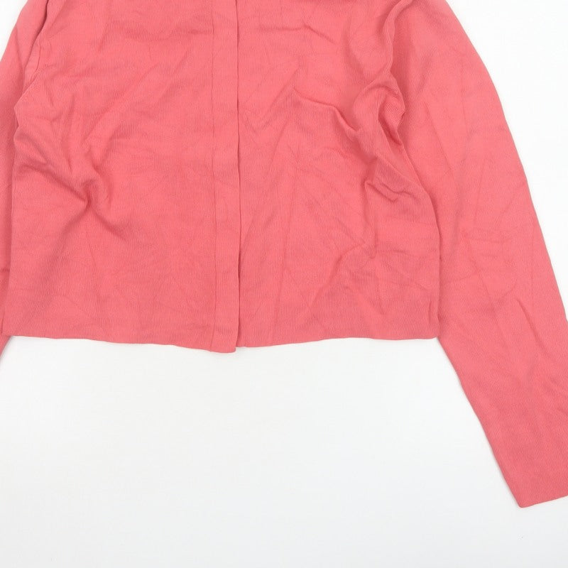 Autograph Women Pink Size 12 Crew Neck Button Knit Cardigan