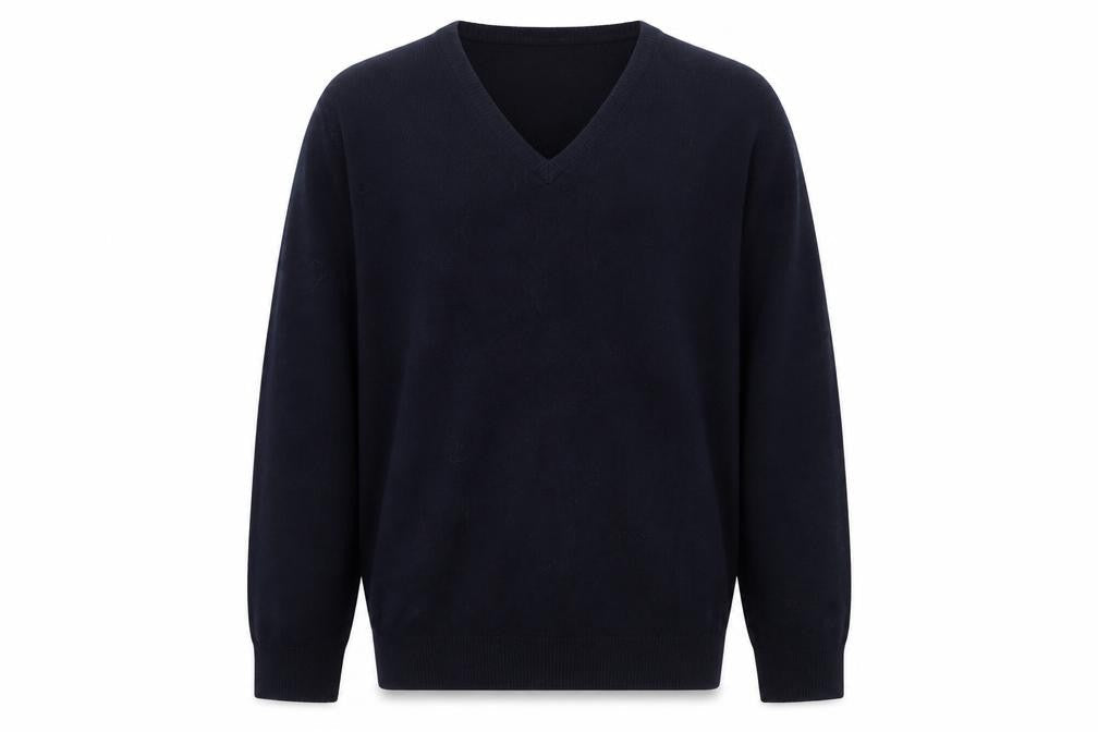 Marks & Spencer Men Blue M Lambswool V-Neck Classic Pullover Jumper