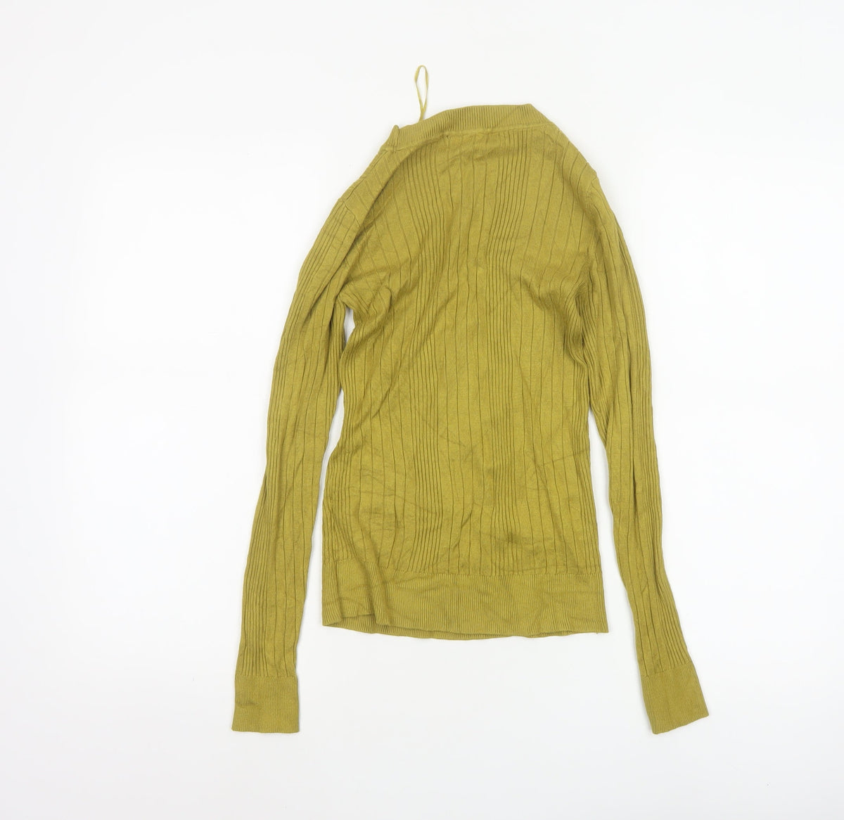 New Look Women Green Size 8 Ribbed Crew Neck Slim Knit Jumper