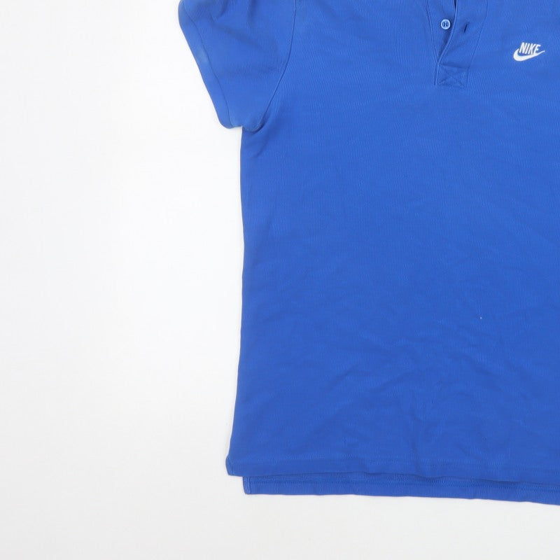Nike Men’s Blue Logo Short Sleeve Polo Shirt Size L