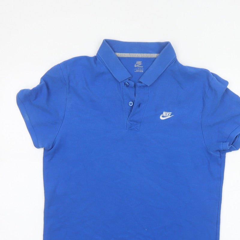 Nike Men’s Blue Logo Short Sleeve Polo Shirt Size L
