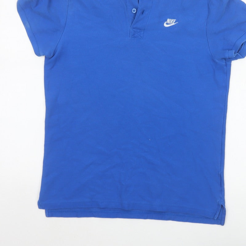 Nike Men’s Blue Logo Short Sleeve Polo Shirt Size L