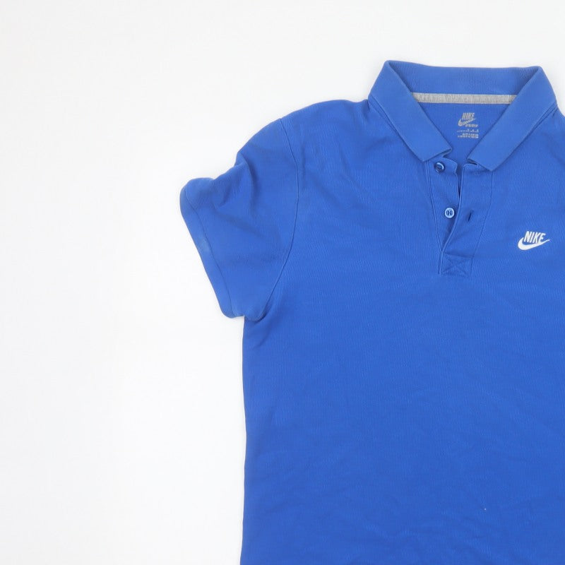 Nike Men’s Blue Logo Short Sleeve Polo Shirt Size L