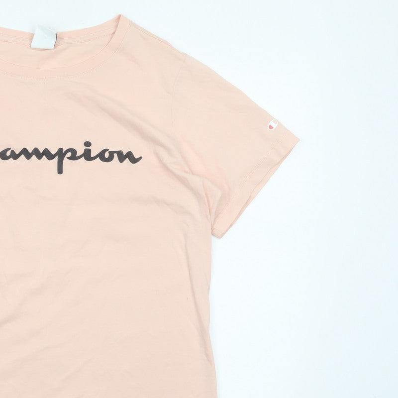 Champion Women’s Pink 2XL Basic Logo Crew Neck Short Sleeve T-Shirt