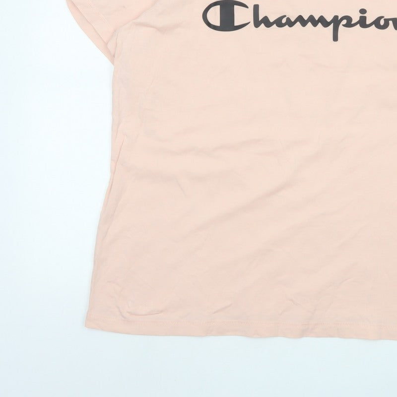 Champion Women’s Pink 2XL Basic Logo Crew Neck Short Sleeve T-Shirt