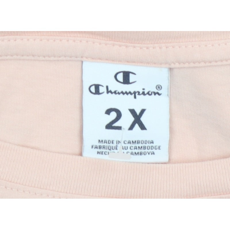 Champion Women’s Pink 2XL Basic Logo Crew Neck Short Sleeve T-Shirt