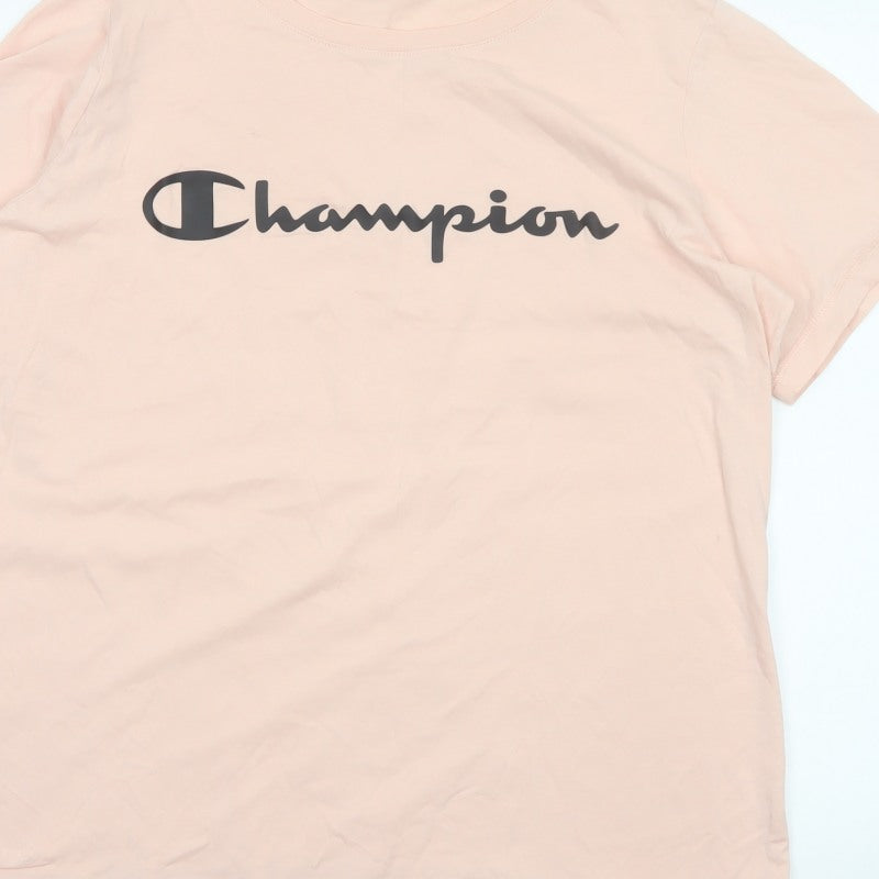 Champion Women’s Pink 2XL Basic Logo Crew Neck Short Sleeve T-Shirt