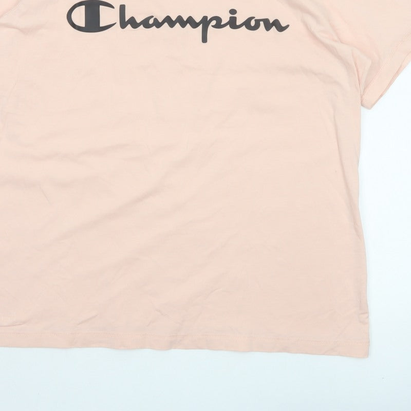 Champion Women’s Pink 2XL Basic Logo Crew Neck Short Sleeve T-Shirt