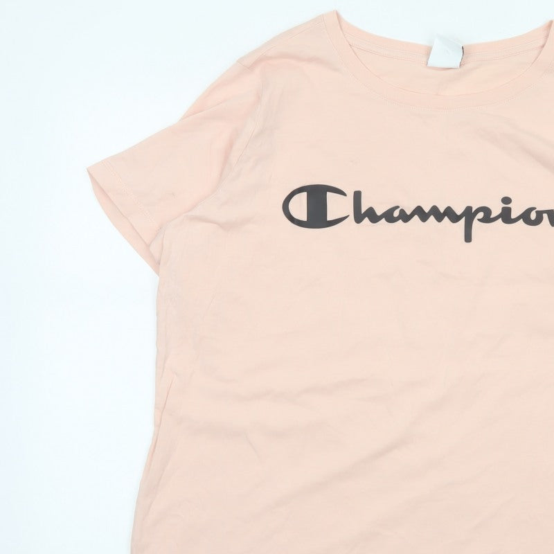 Champion Women’s Pink 2XL Basic Logo Crew Neck Short Sleeve T-Shirt