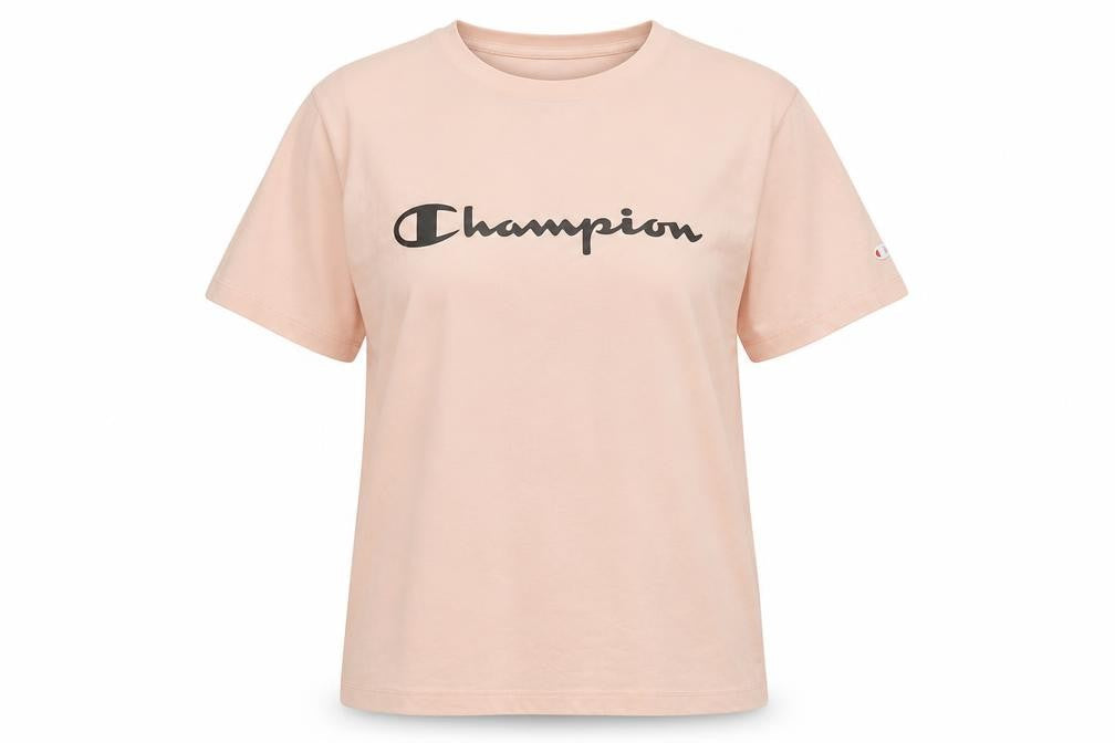 Champion Women’s Pink 2XL Basic Logo Crew Neck Short Sleeve T-Shirt