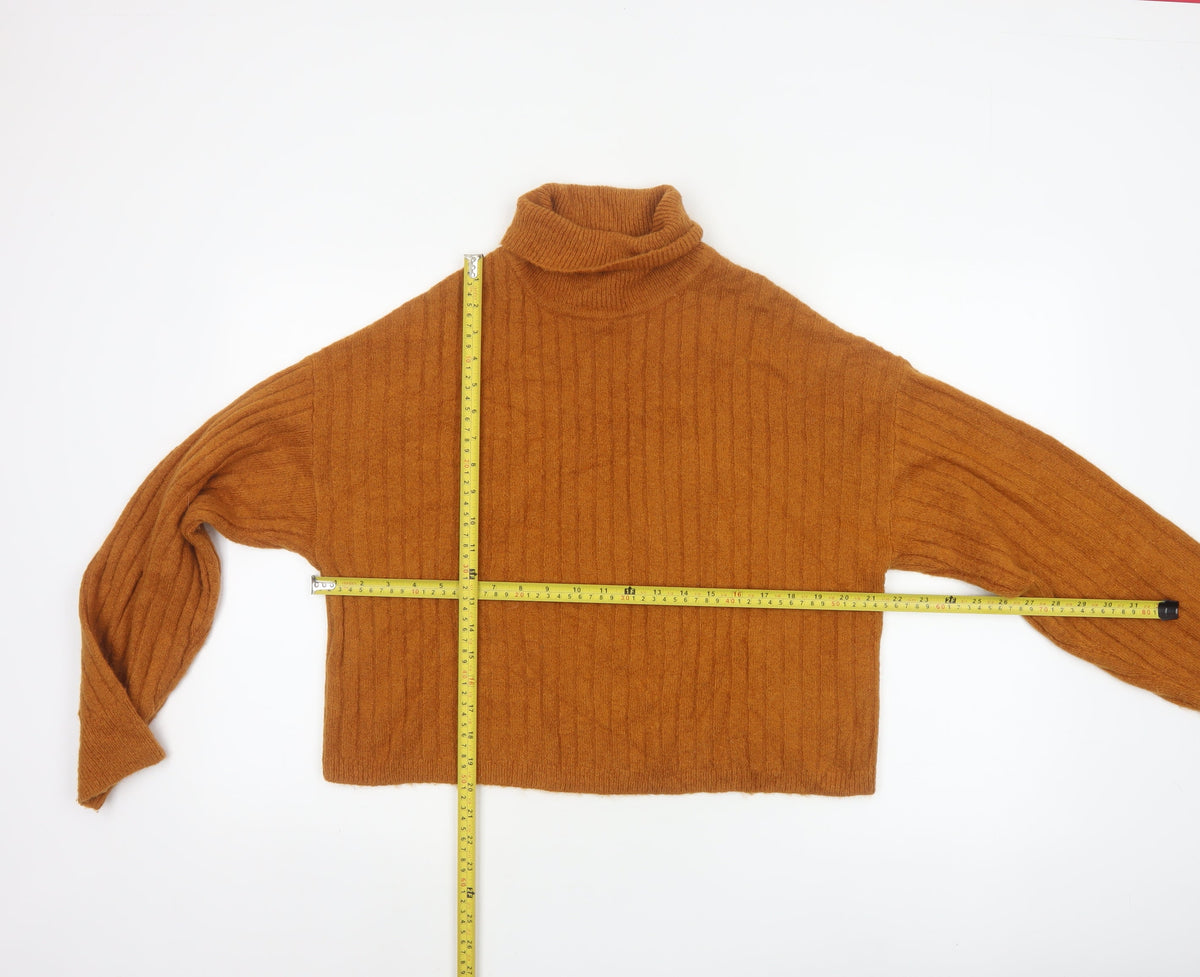 ASOS Women’s Orange Ribbed Roll Neck Knit Jumper UK 10 Long Sleeve