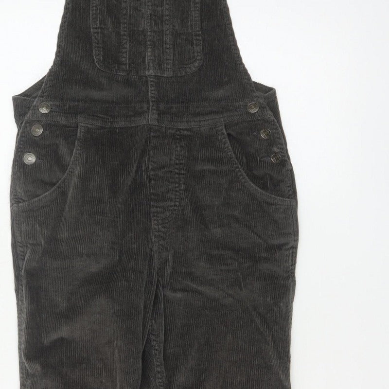 Fat Face Women Grey Corduroy Dungarees UK 8 Adjustable Straight Leg