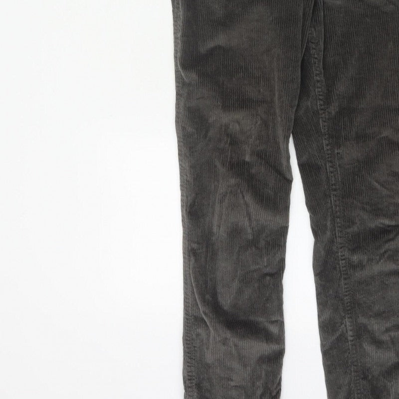 Fat Face Women Grey Corduroy Dungarees UK 8 Adjustable Straight Leg