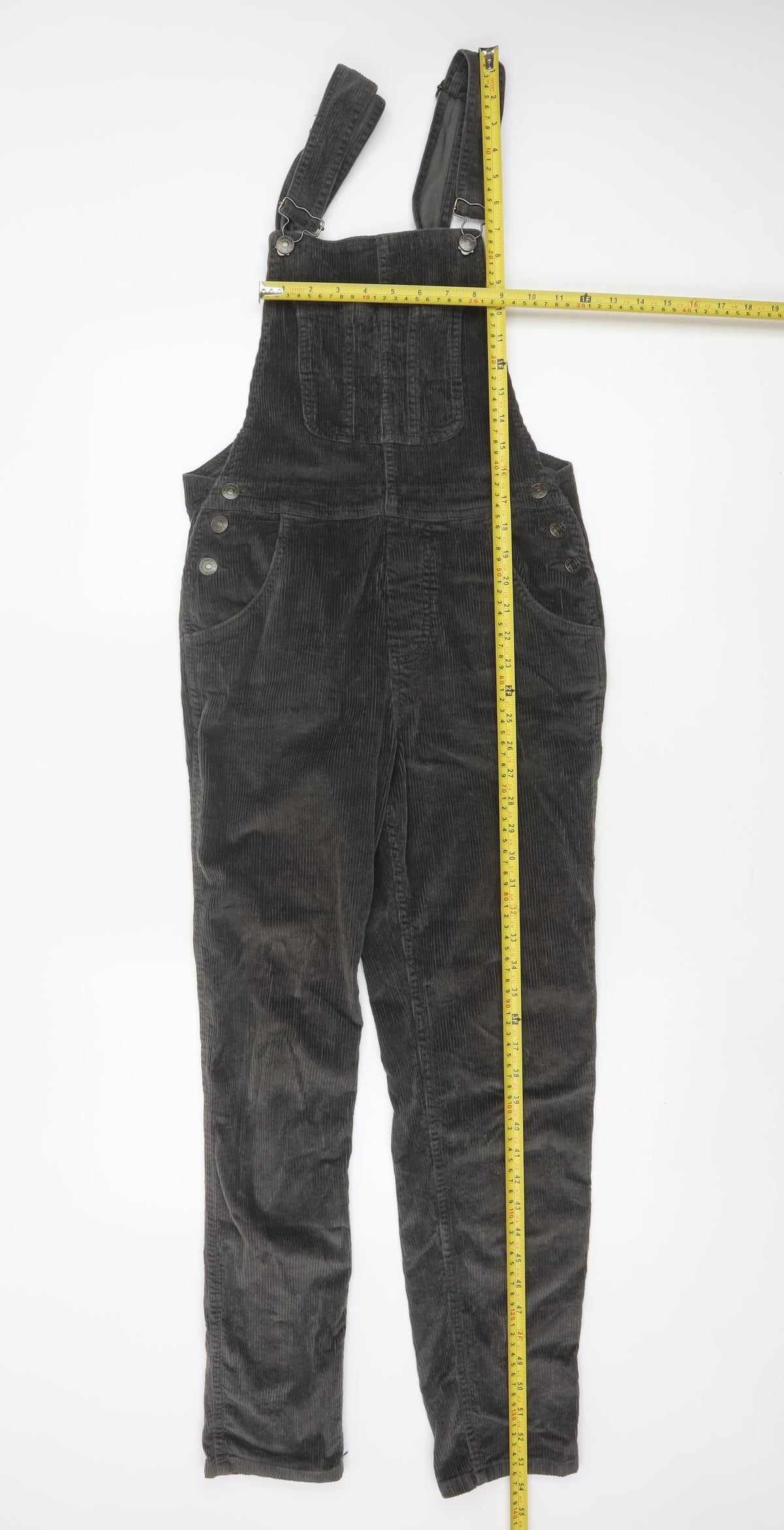 Fat Face Women Grey Corduroy Dungarees UK 8 Adjustable Straight Leg