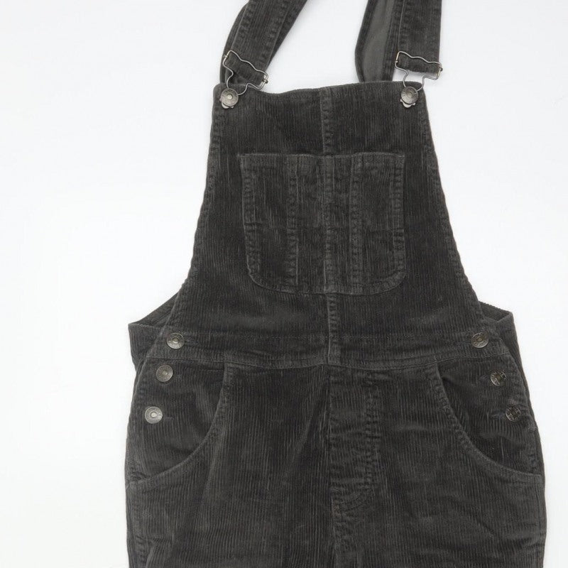 Fat Face Women Grey Corduroy Dungarees UK 8 Adjustable Straight Leg