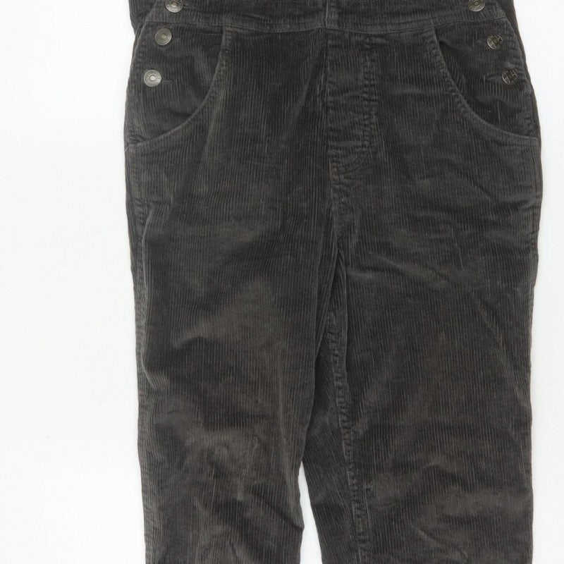 Fat Face Women Grey Corduroy Dungarees UK 8 Adjustable Straight Leg