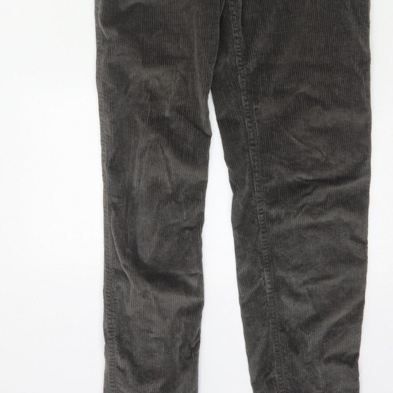 Fat Face Women Grey Corduroy Dungarees UK 8 Adjustable Straight Leg