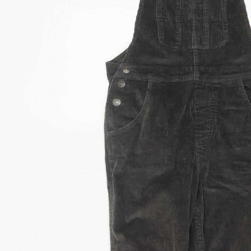 Fat Face Women Grey Corduroy Dungarees UK 8 Adjustable Straight Leg